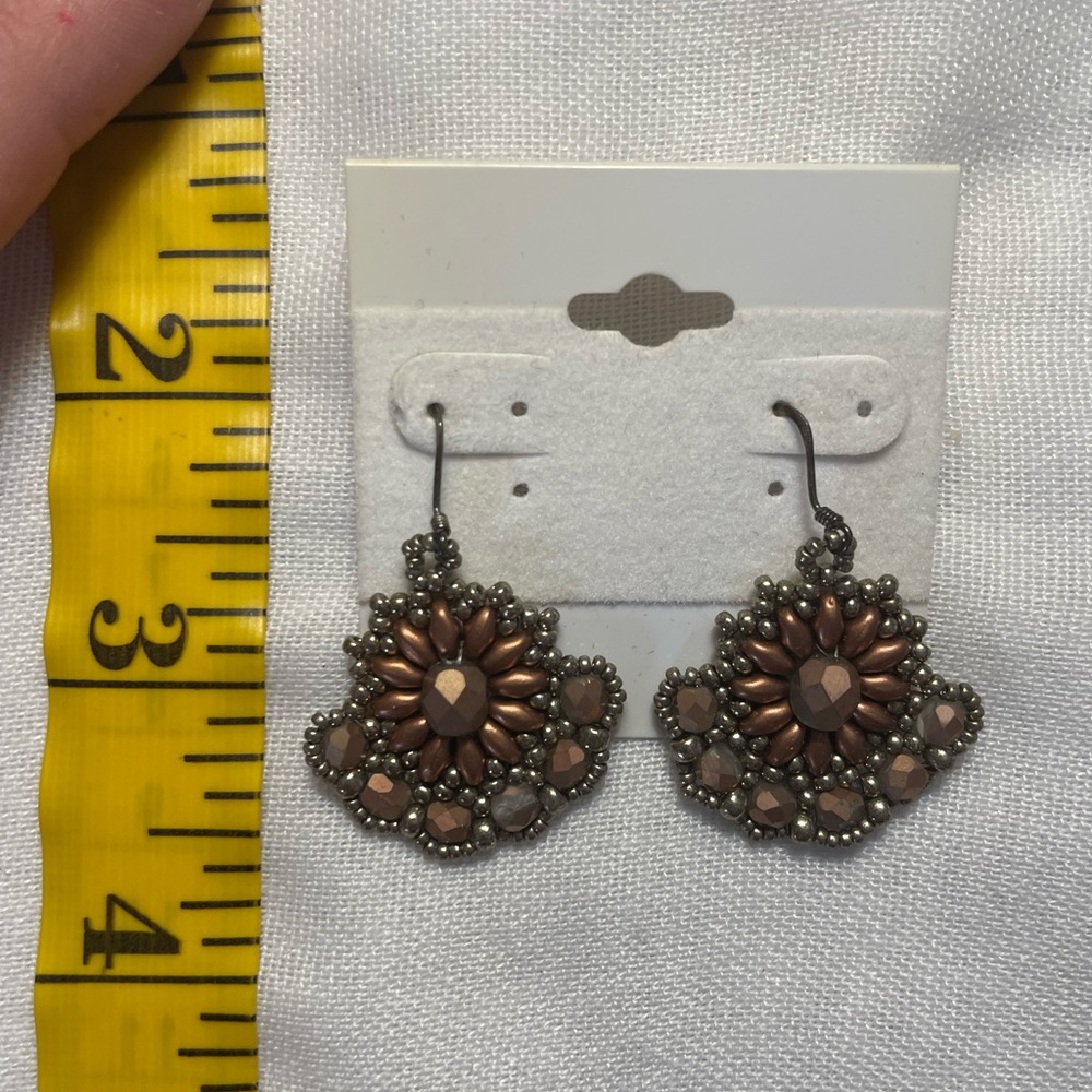 Rose Gold Beaded floral earring